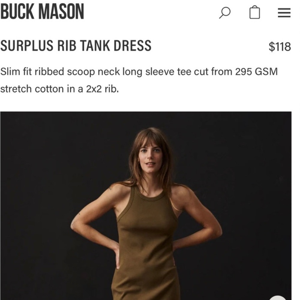 Buck Mason Ribbed Midi Dress